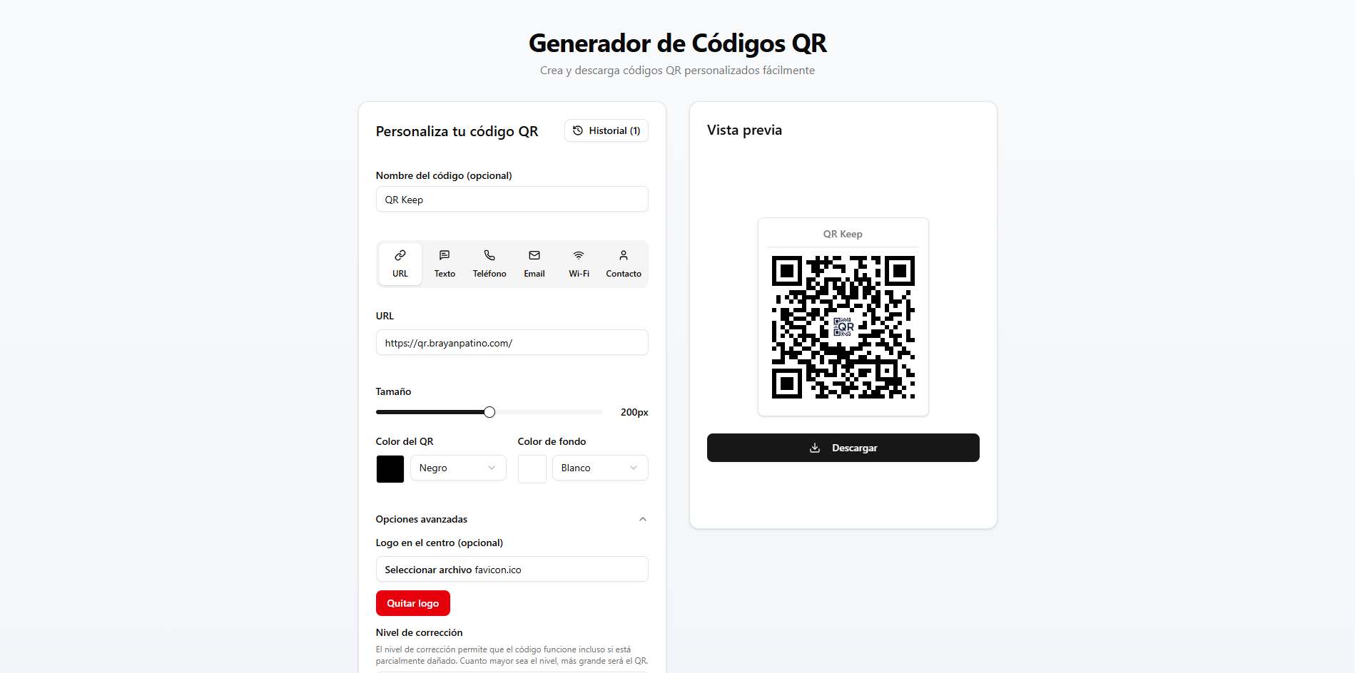 Funciones de QR Keep